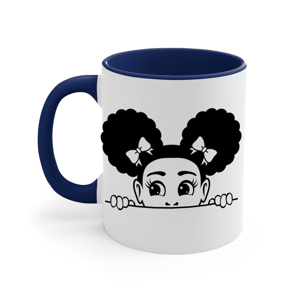 afro puffs girl peekaboo 80#- Black women - Girls-Mug / Coffee Cup