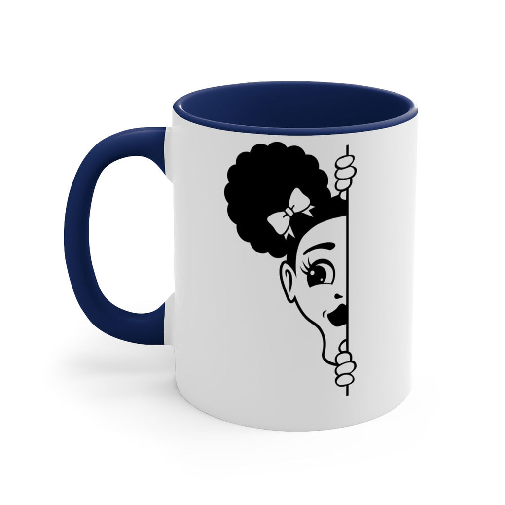 afro puffs girl peekaboo 82#- Black women - Girls-Mug / Coffee Cup