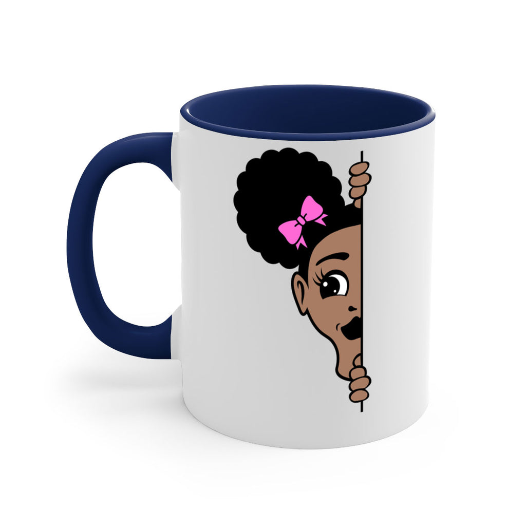 afro puffs girl peekaboo 83#- Black women - Girls-Mug / Coffee Cup