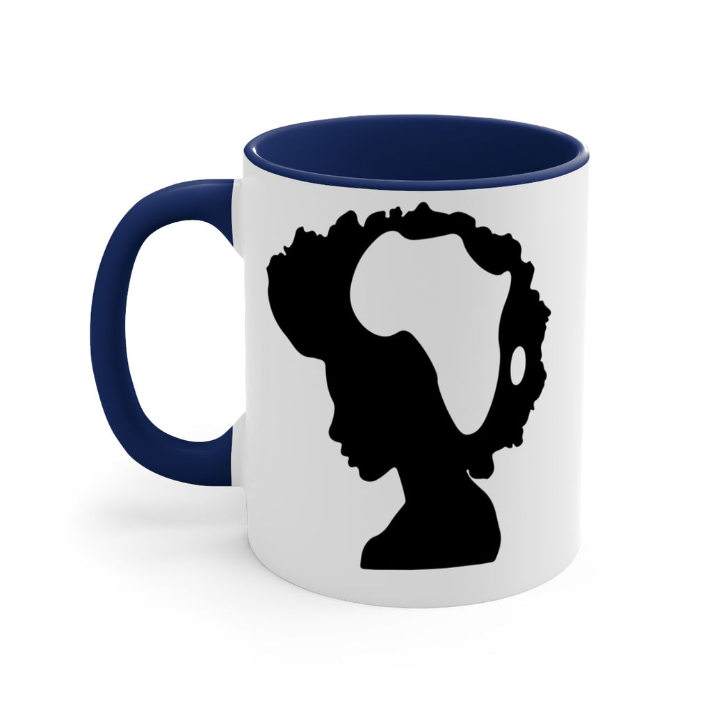 afro woman with africa map 65#- Black women - Girls-Mug / Coffee Cup