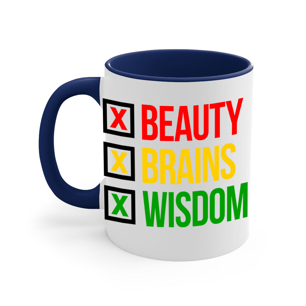 beauty brains wisdom 262#- black words - phrases-Mug / Coffee Cup