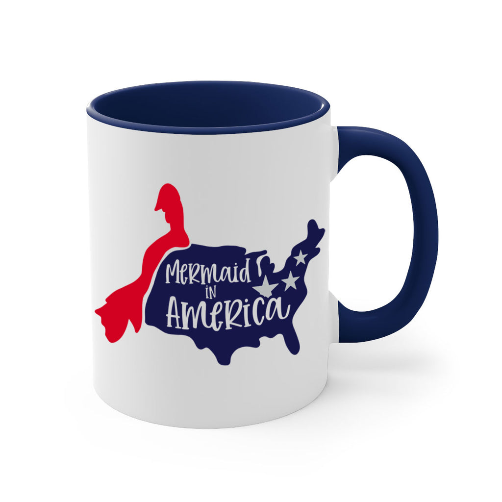 Mermaid In America Style 167#- 4th Of July-Mug / Coffee Cup