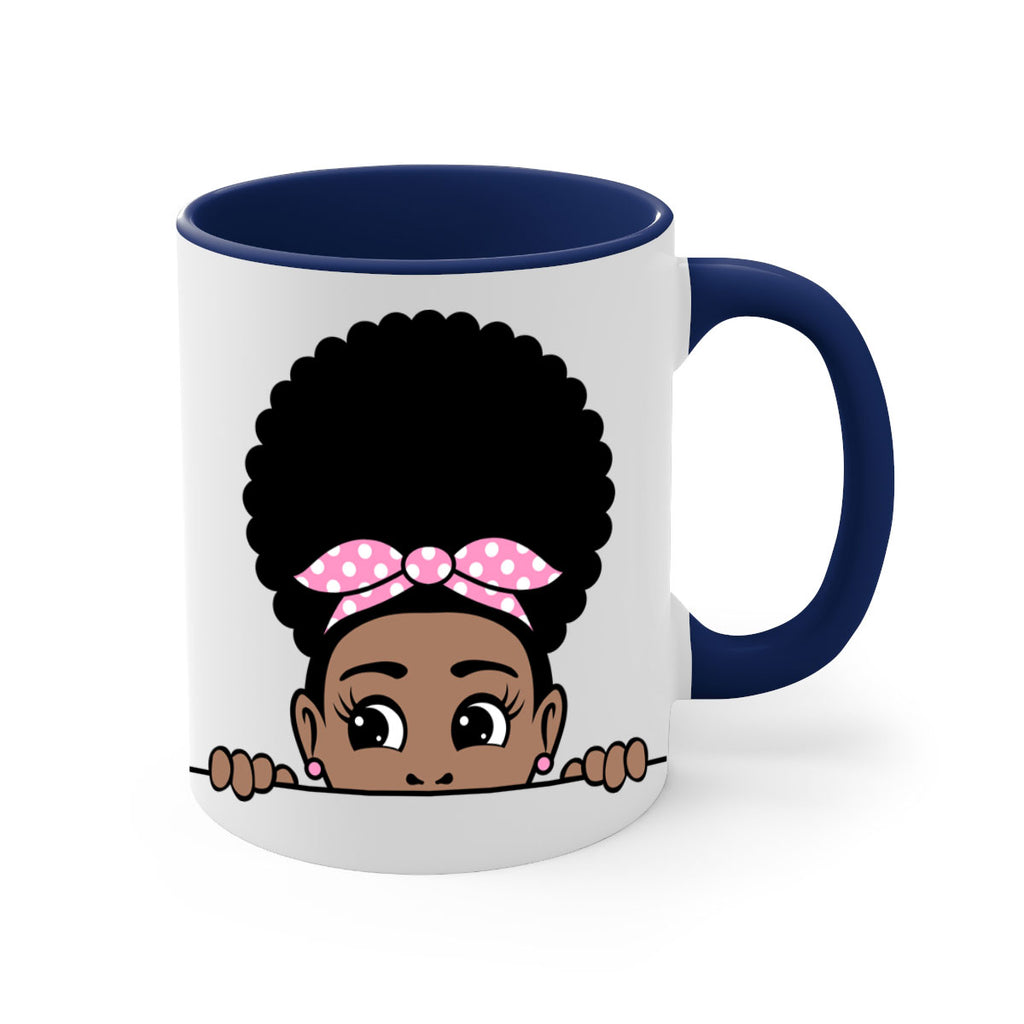 afro puff bandana girl peekaboo 85#- Black women - Girls-Mug / Coffee Cup