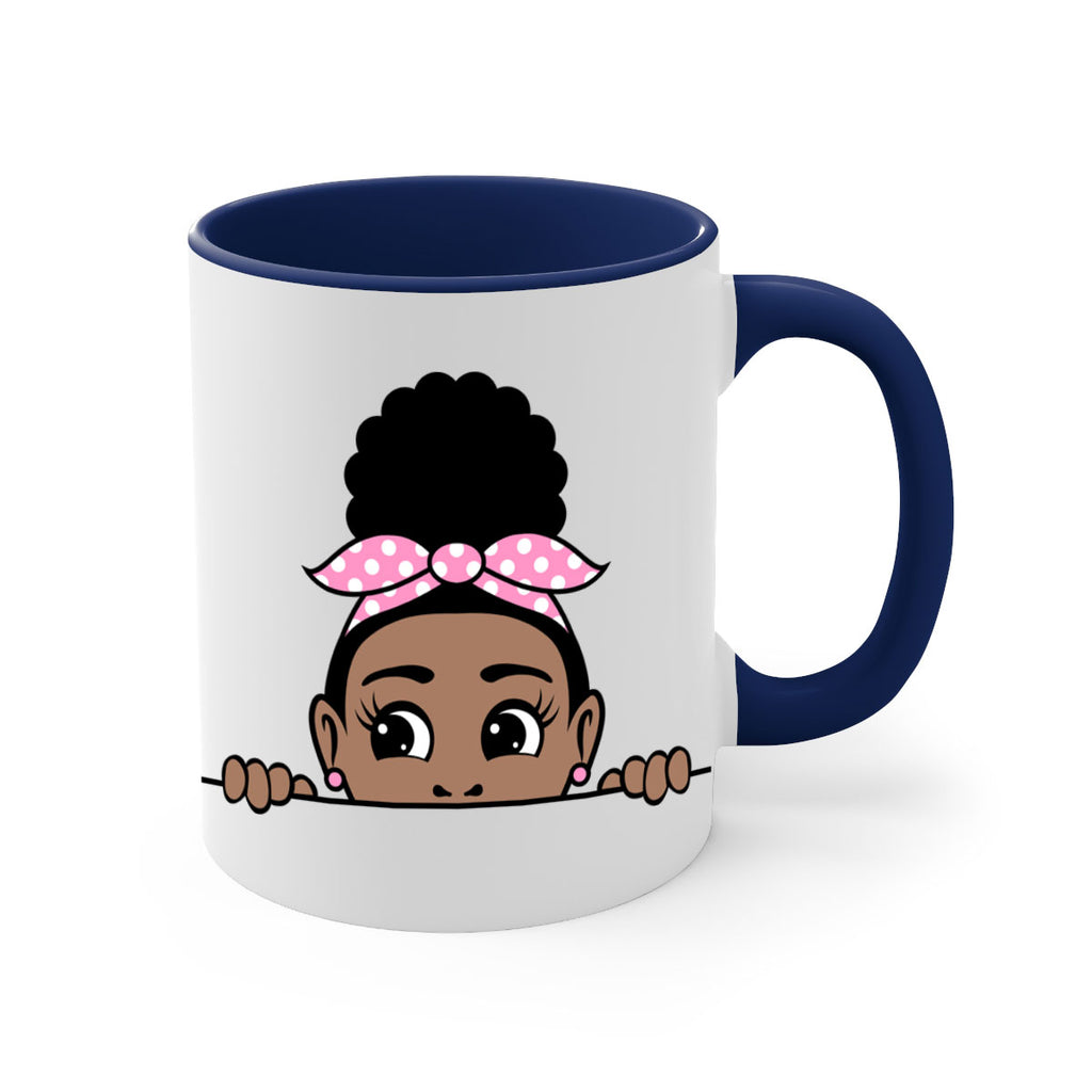 afro puff bandana girl peekaboo 86#- Black women - Girls-Mug / Coffee Cup