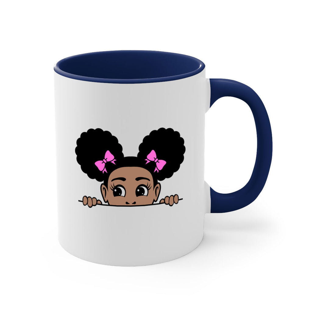 afro puffs girl peekaboo 79#- Black women - Girls-Mug / Coffee Cup