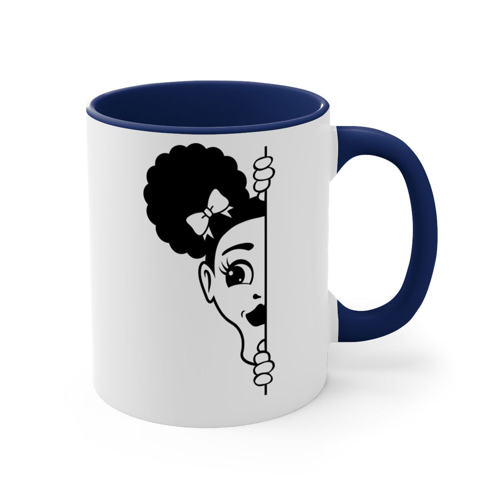 afro puffs girl peekaboo 82#- Black women - Girls-Mug / Coffee Cup