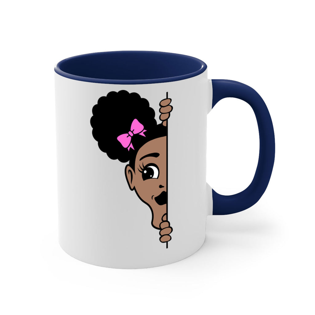 afro puffs girl peekaboo 83#- Black women - Girls-Mug / Coffee Cup