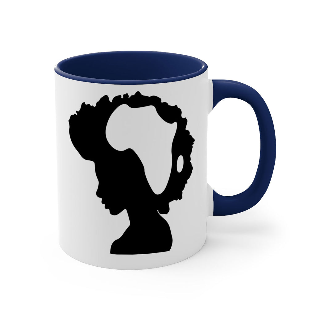 afro woman with africa map 65#- Black women - Girls-Mug / Coffee Cup