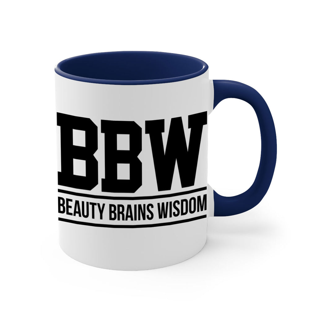 bbw beauty brains wisdom 263#- black words - phrases-Mug / Coffee Cup