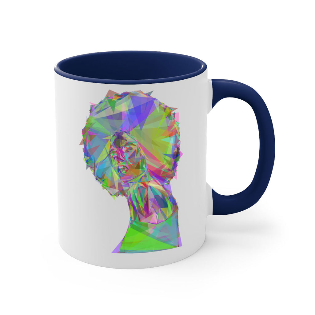 beautiful black woman geometric prismatic 59#- Black women - Girls-Mug / Coffee Cup