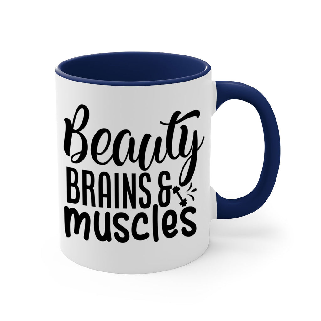 beauty brains muscles 51#- gym-Mug / Coffee Cup