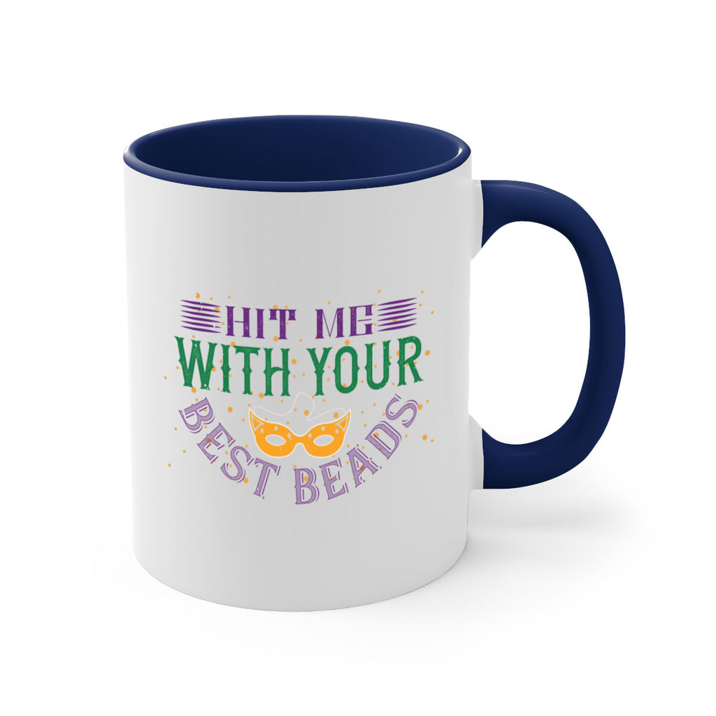 hit me with your best beads 69#- mardi gras-Mug / Coffee Cup