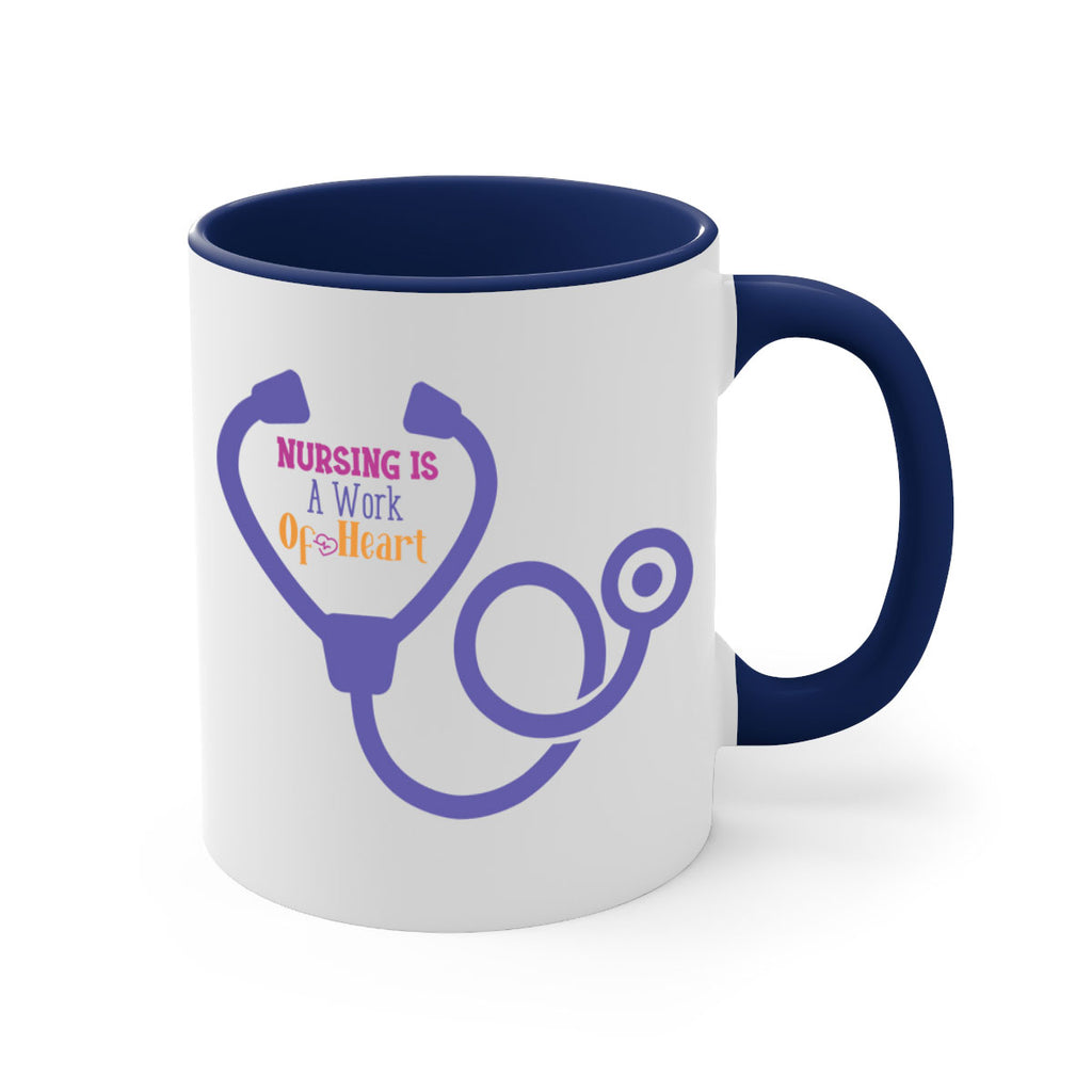 nursing is a work of heart Style 358#- nurse-Mug / Coffee Cup