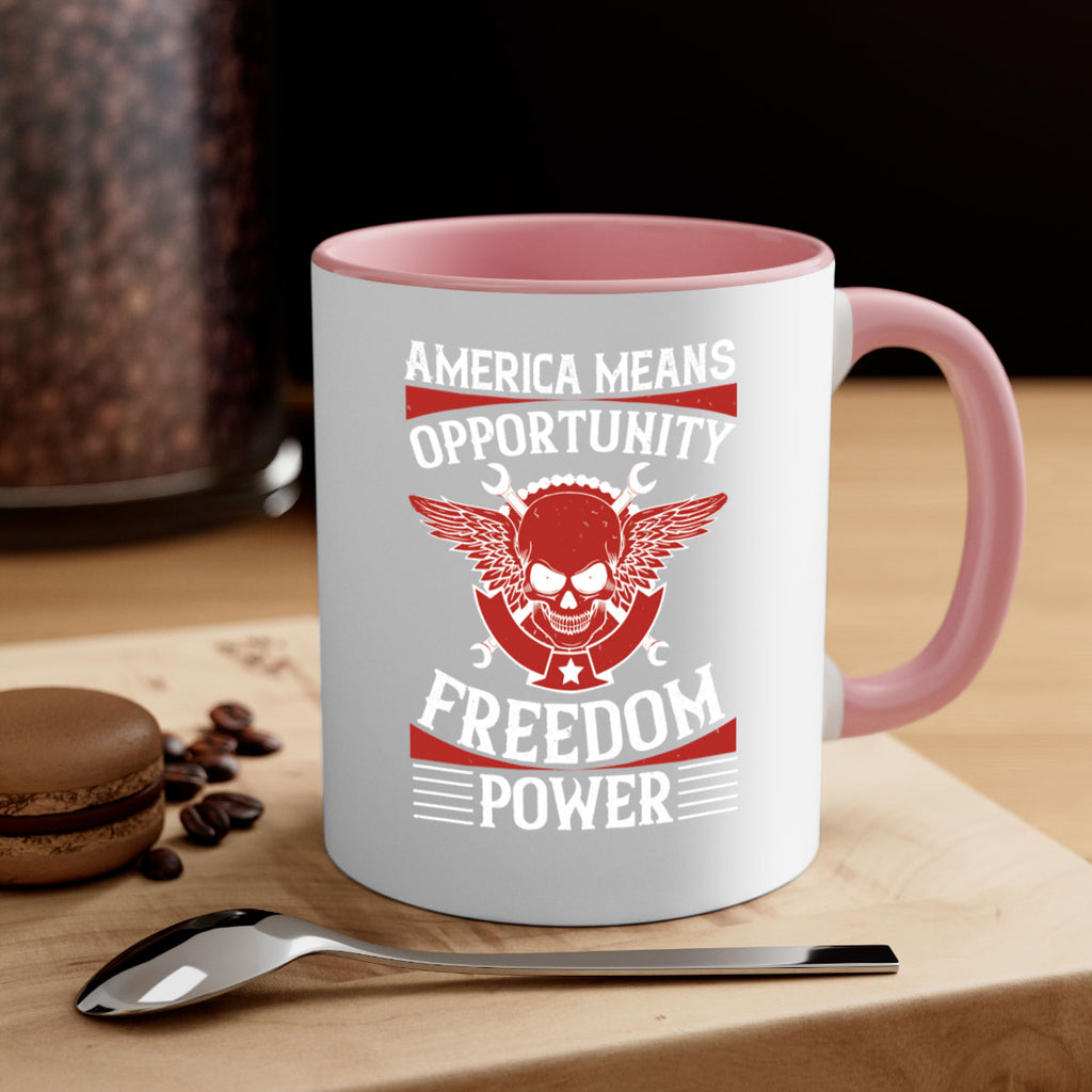 America means opportunity freedom power Style 85#- 4th Of July-Mug / Coffee Cup