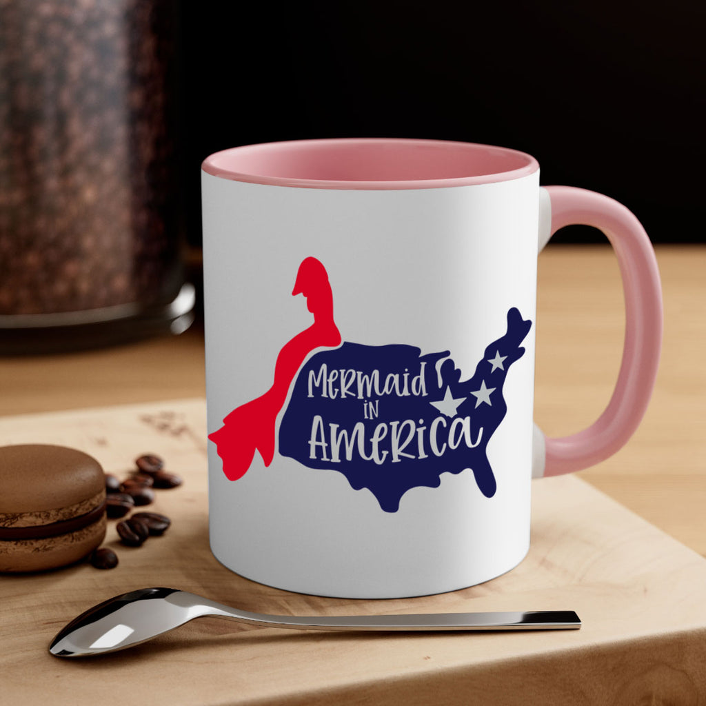 Mermaid In America Style 167#- 4th Of July-Mug / Coffee Cup