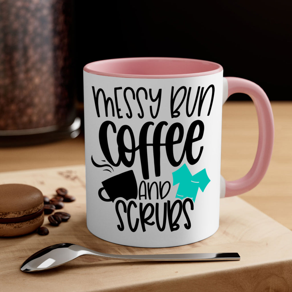 Messy Bun Coffee And Scrubs Style Style 132#- nurse-Mug / Coffee Cup