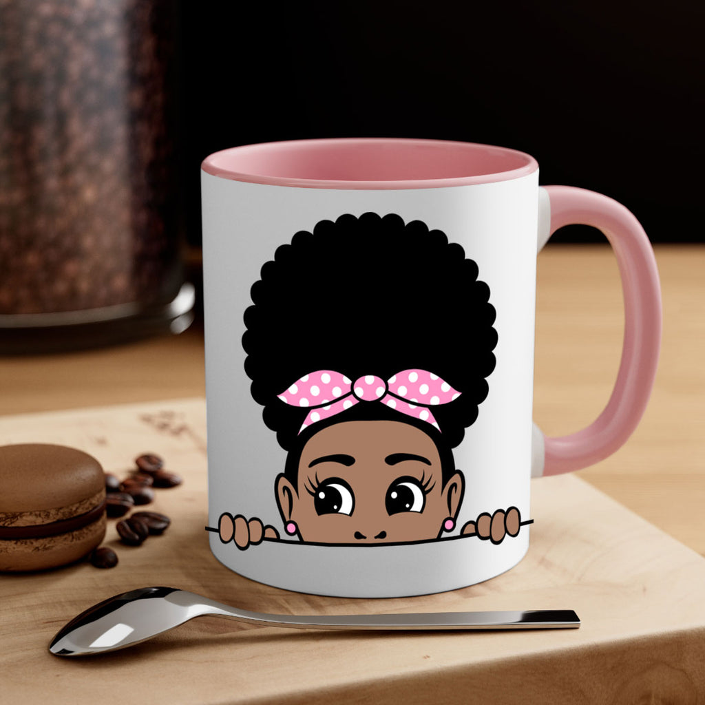 afro puff bandana girl peekaboo 85#- Black women - Girls-Mug / Coffee Cup