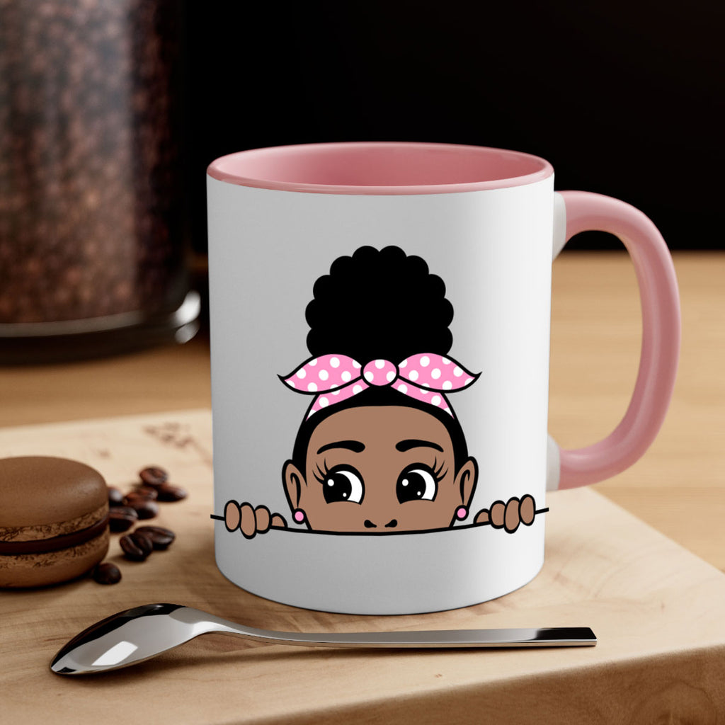 afro puff bandana girl peekaboo 86#- Black women - Girls-Mug / Coffee Cup