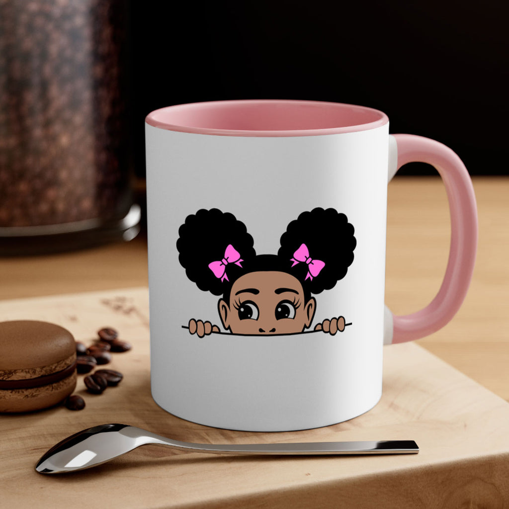 afro puffs girl peekaboo 79#- Black women - Girls-Mug / Coffee Cup