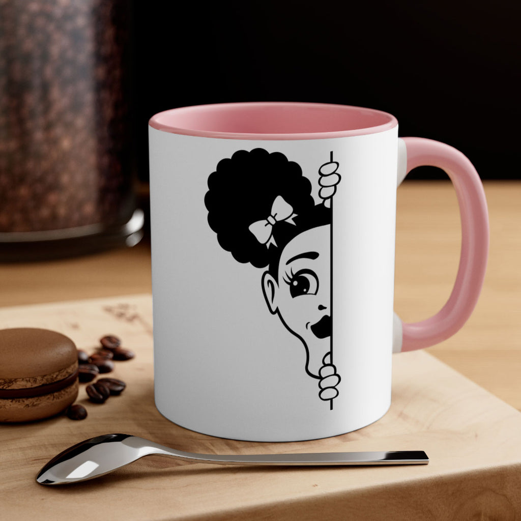 afro puffs girl peekaboo 82#- Black women - Girls-Mug / Coffee Cup