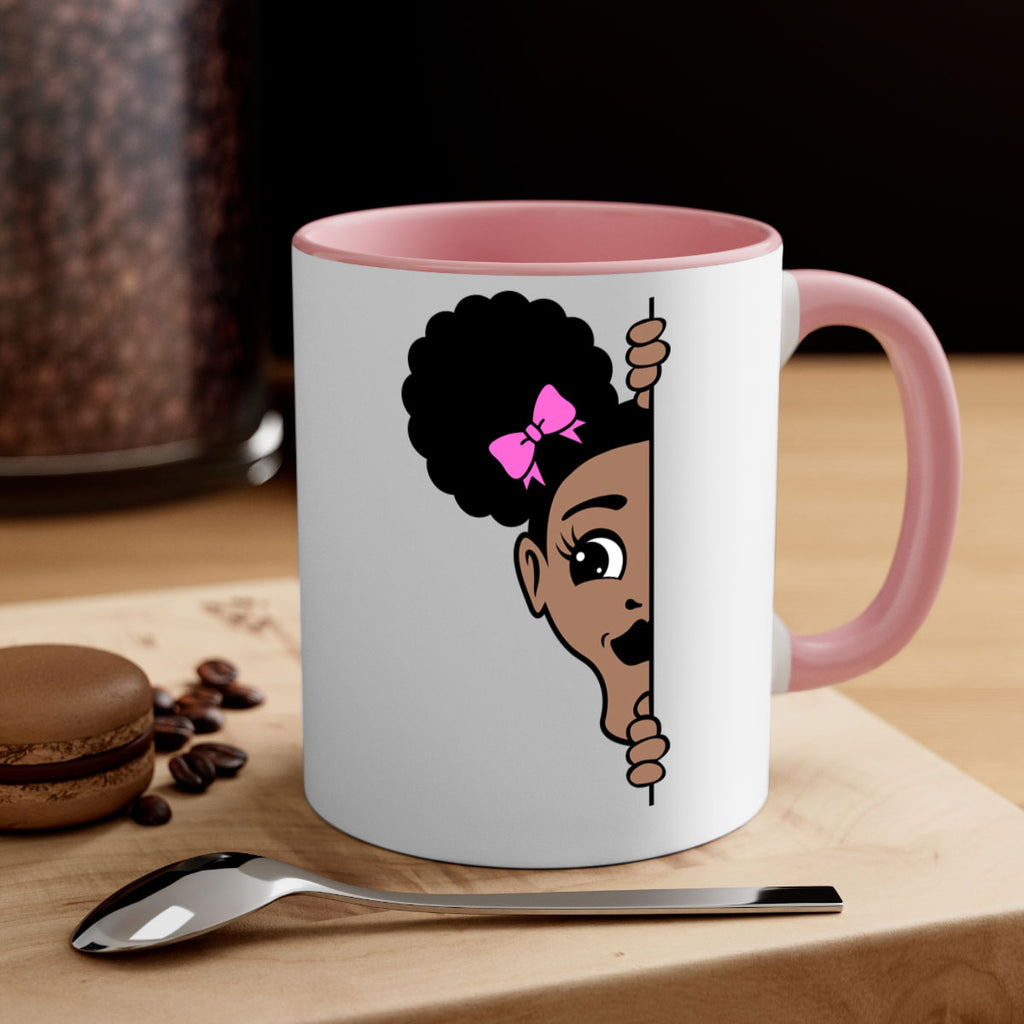 afro puffs girl peekaboo 83#- Black women - Girls-Mug / Coffee Cup
