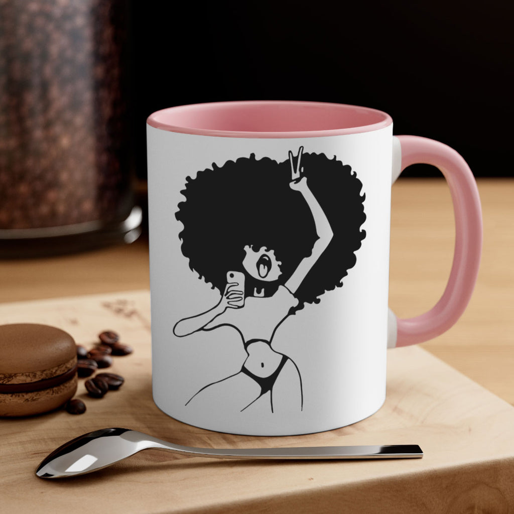 afro woman taking selfie 66#- Black women - Girls-Mug / Coffee Cup