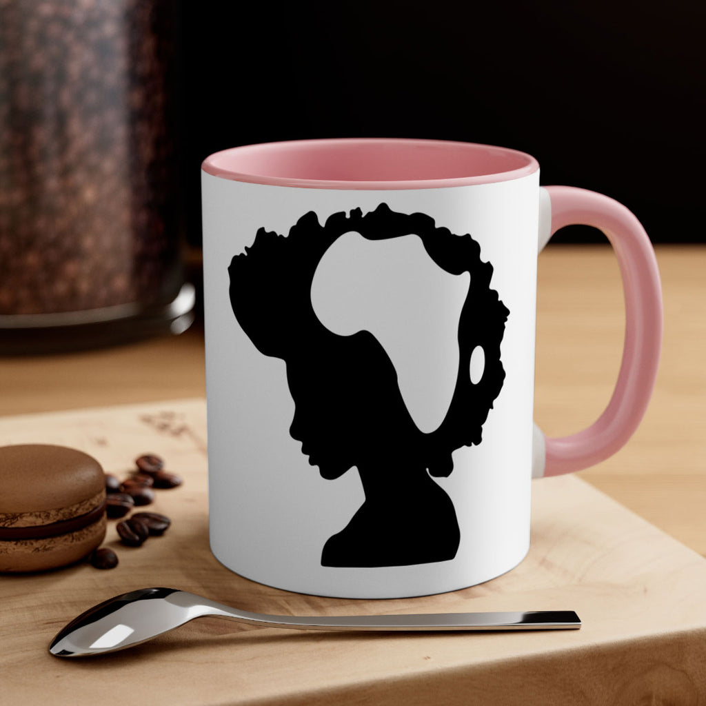 afro woman with africa map 65#- Black women - Girls-Mug / Coffee Cup