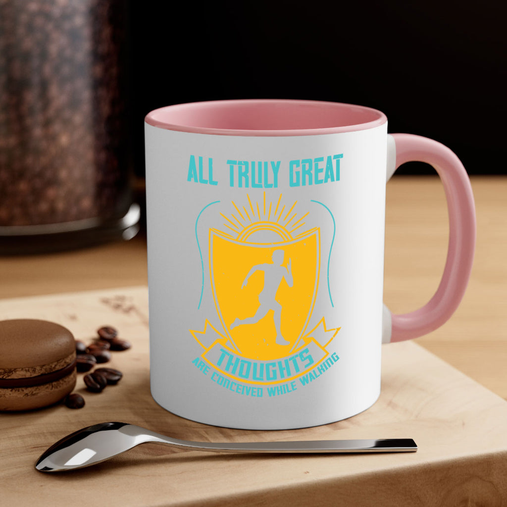 all truly great thoughts are 49#- running-Mug / Coffee Cup