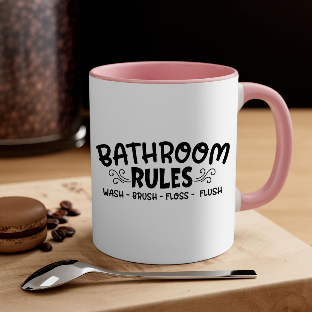 bathroom rules wash brush floss flush 91#- bathroom-Mug / Coffee Cup