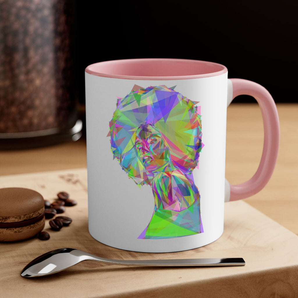 beautiful black woman geometric prismatic 59#- Black women - Girls-Mug / Coffee Cup