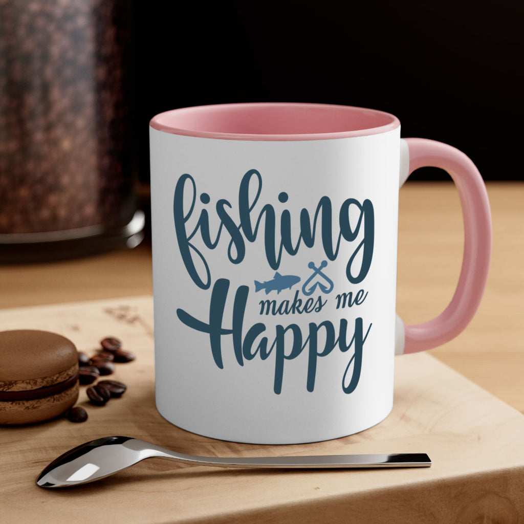 fishing makes me happy 136#- fishing-Mug / Coffee Cup