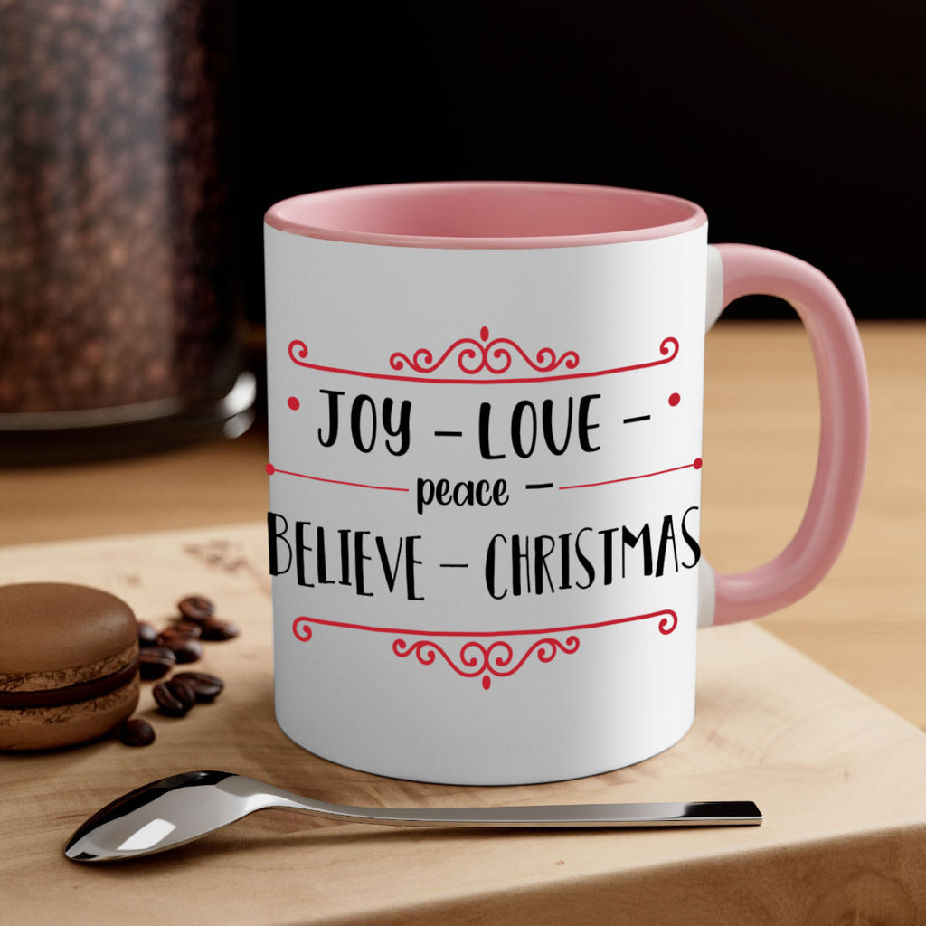 joy love peace believe christmas style 409#- christmas-Mug / Coffee Cup