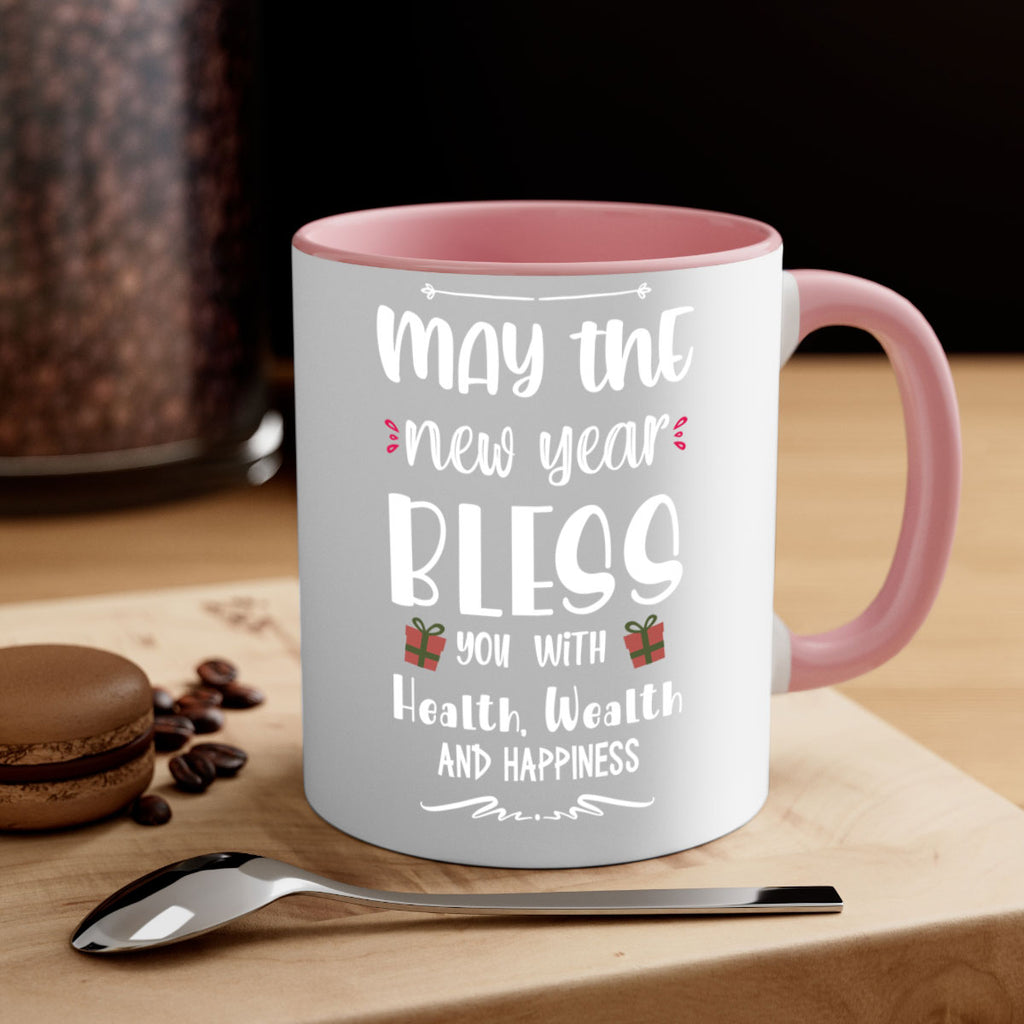 may the new year bless you with health, wealth and happiness style 452#- christmas-Mug / Coffee Cup