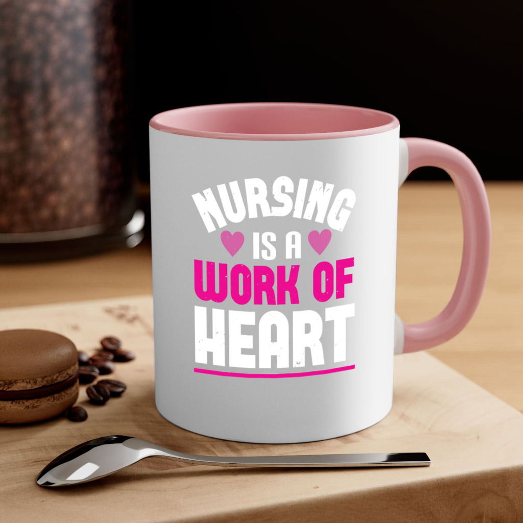 nursing is a work of heart Style 261#- nurse-Mug / Coffee Cup