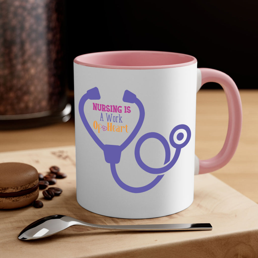 nursing is a work of heart Style 358#- nurse-Mug / Coffee Cup