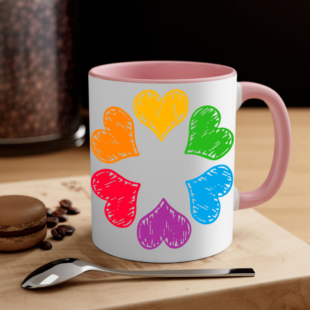 rainbow circle of hearts pride lgbt 32#- lgbt-Mug / Coffee Cup