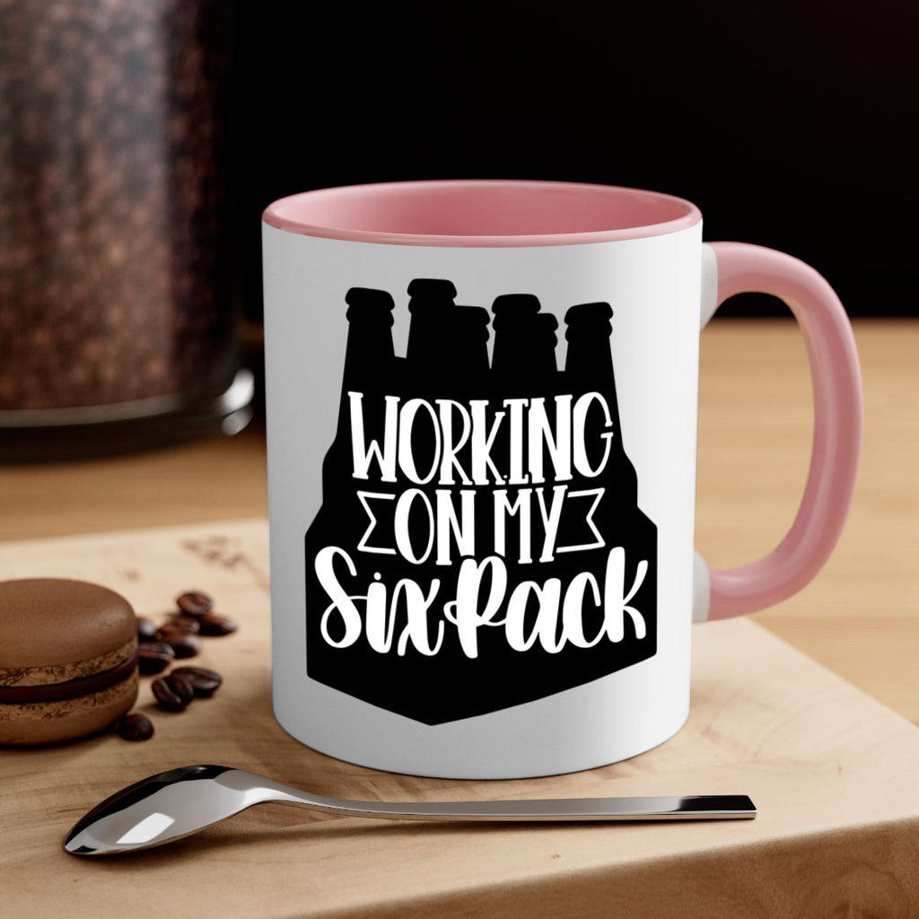working on my six pack 13#- beer-Mug / Coffee Cup