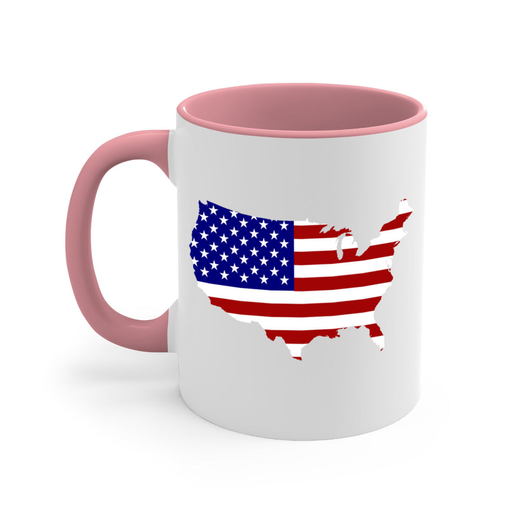 Flag With Map Style 50#- 4th Of July-Mug / Coffee Cup