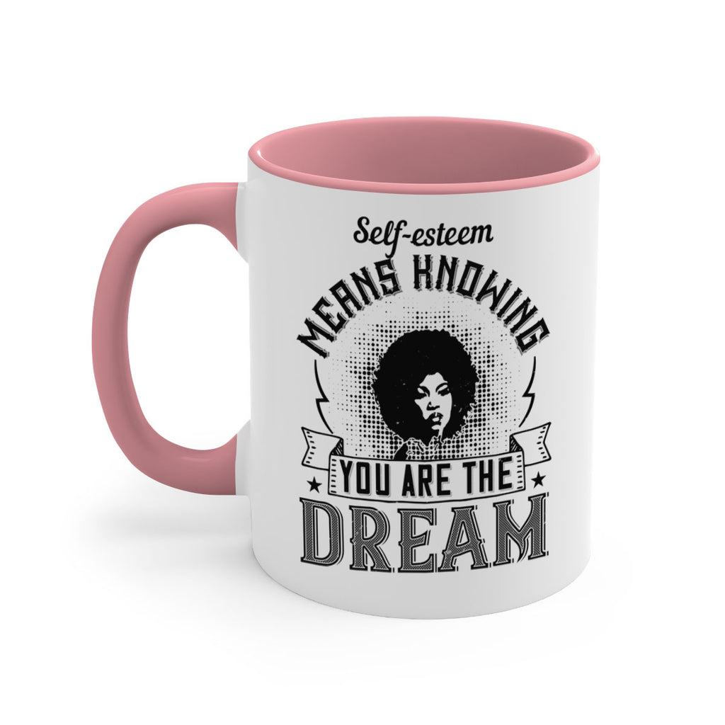 Selfesteem means knowing you are the dream Style 18#- Afro - Black-Mug / Coffee Cup