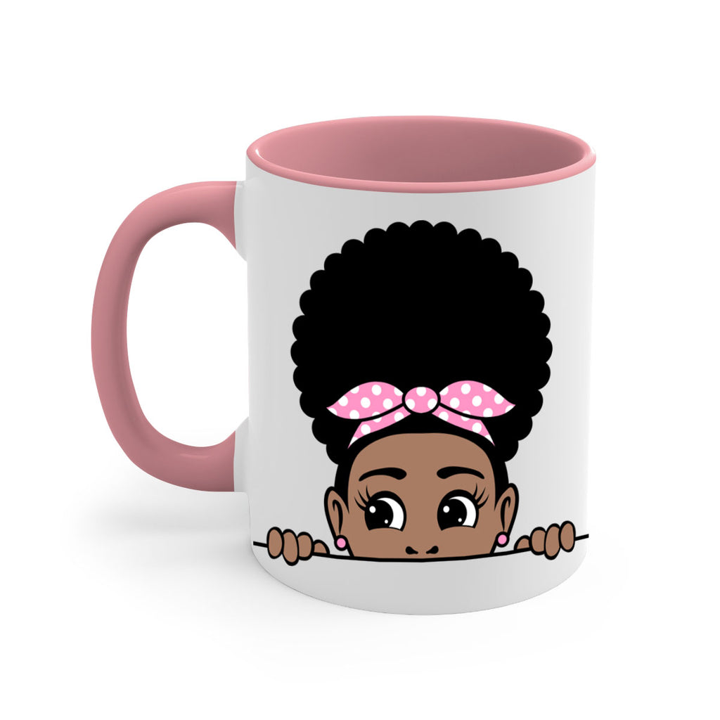 afro puff bandana girl peekaboo 85#- Black women - Girls-Mug / Coffee Cup