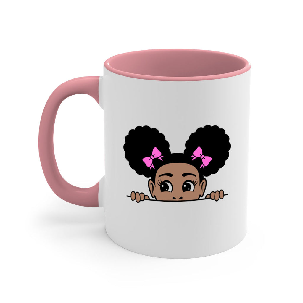 afro puffs girl peekaboo 79#- Black women - Girls-Mug / Coffee Cup