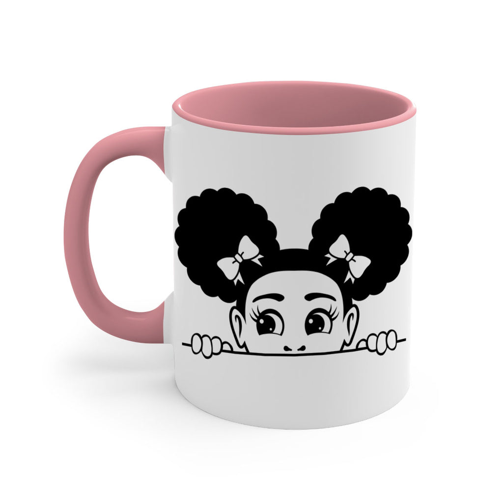 afro puffs girl peekaboo 80#- Black women - Girls-Mug / Coffee Cup