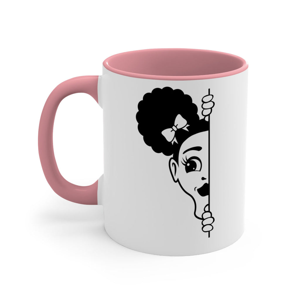 afro puffs girl peekaboo 82#- Black women - Girls-Mug / Coffee Cup