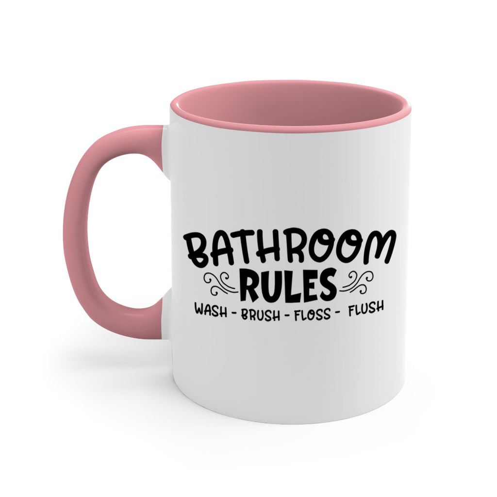 bathroom rules wash brush floss flush 91#- bathroom-Mug / Coffee Cup