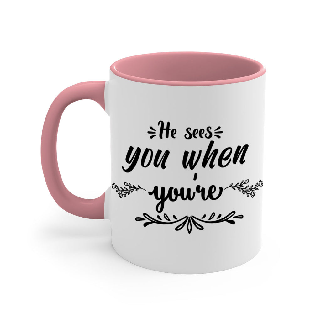 he sees you when you re sleeping style 282#- christmas-Mug / Coffee Cup