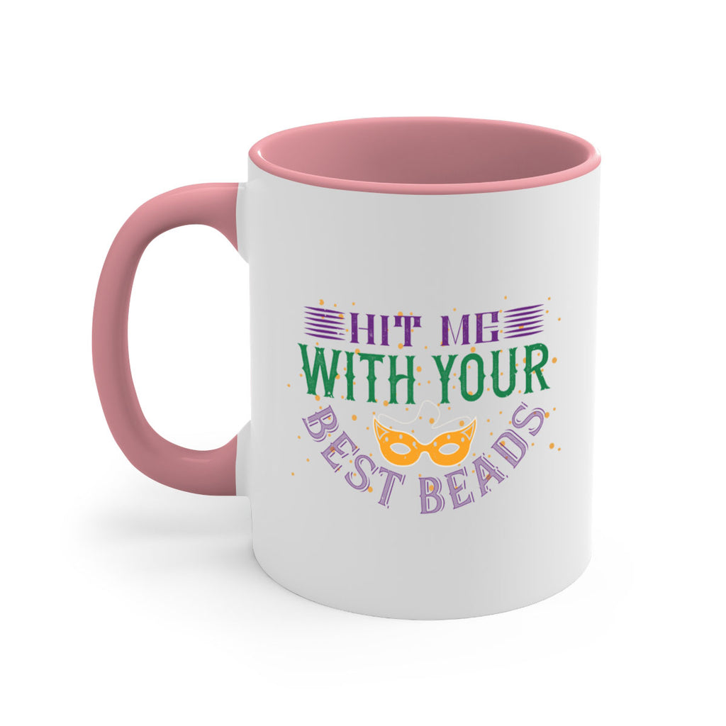 hit me with your best beads 69#- mardi gras-Mug / Coffee Cup