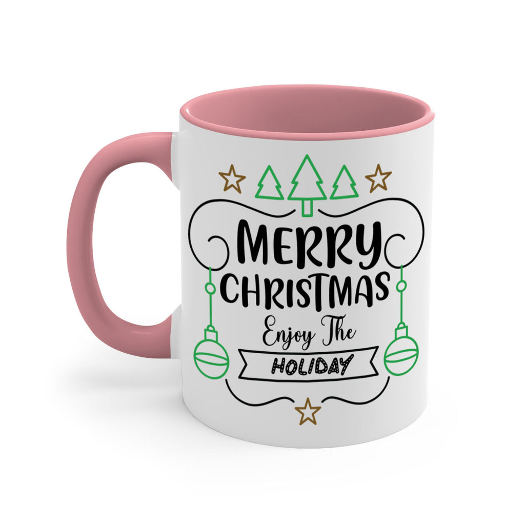 merry christmas enjoy the holiday style 499#- christmas-Mug / Coffee Cup