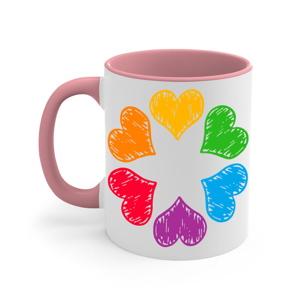 rainbow circle of hearts pride lgbt 32#- lgbt-Mug / Coffee Cup