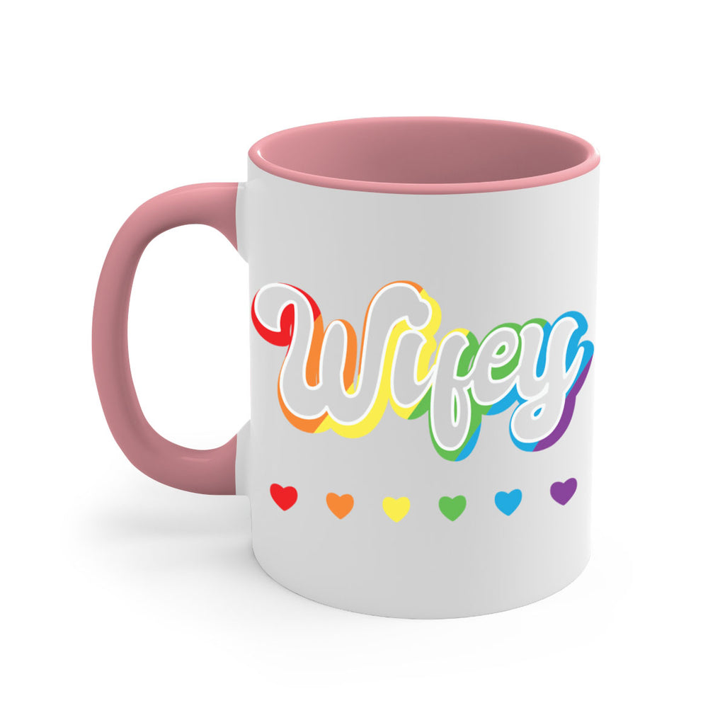 rainbow wifey lgbtq pride lgbt 25#- lgbt-Mug / Coffee Cup