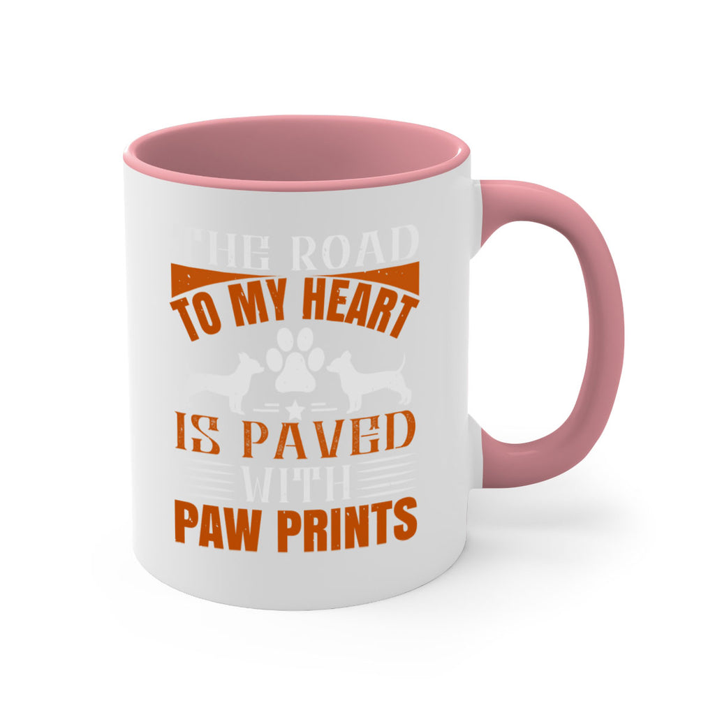 The Road to my Heart is paved with paw prints Style 145#- Dog-Mug / Coffee Cup